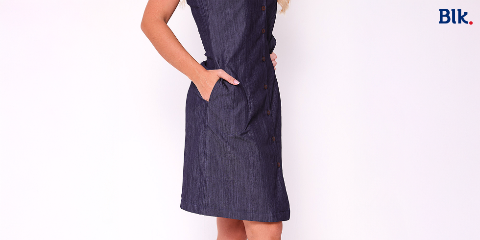 Vestido Feminino Médio de Manga Curta: Uniforme Profissional para o Dia a Dia