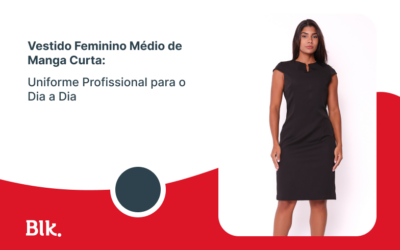 Vestido Feminino Médio de Manga Curta: Uniforme Profissional para o Dia a Dia
